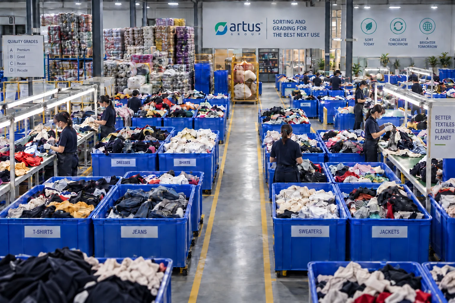 Artus sorting and grading floor