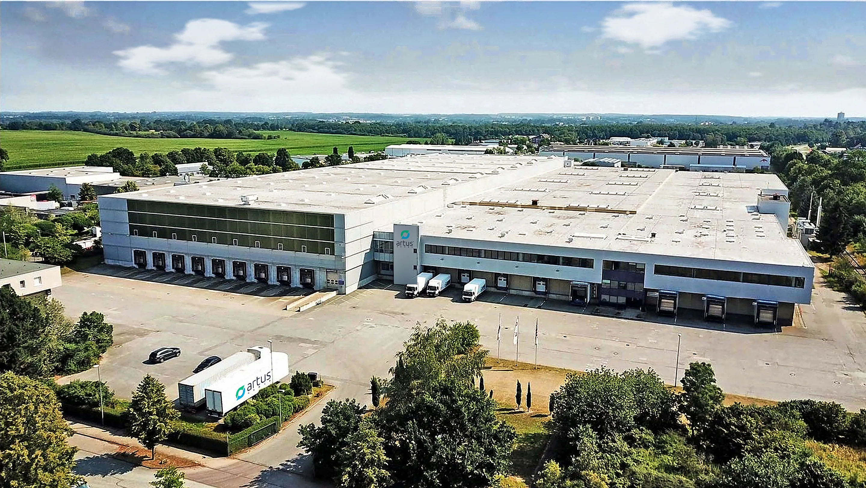 Aerial view of the Artus headquarters in Bad Oldesloe
